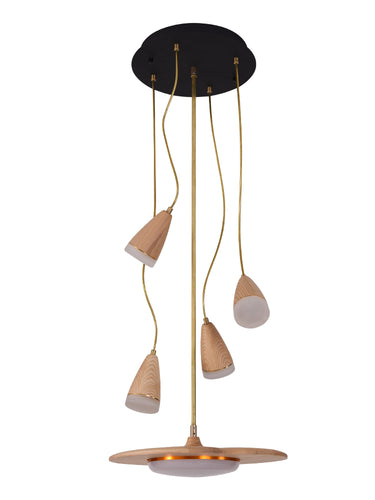 Wooden Lotus Pendant Light